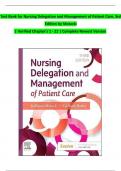 TEST BANK For Nursing Delegation and Management of Patient Care&comma; 3rd Edition by Motacki &vert; Verified Chapters 1 - 21