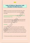Labor & Delivery Questions with  Detailed Verified Answers