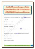 Certified Product Manager - Online Course and Exam - 280 Product Group &sol; AIPMM 2025 Questions and Answers