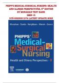 Medical-Surgical Nursing&colon; Health and Illness Perspectives &ndash; 8th Edition &lpar;Phipps et al&period;&rpar; &ndash; Complete Test Bank with Chapter-Based Questions and Answers ISBN-13 978-0323031974