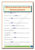 CWEA Lab Analyst Grade 1 Exam 2025 Questions and Answers