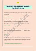 MHA710 Questions with Detailed  Verified Answers 