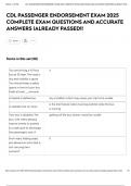 CDL PASSENGER ENDORSEMENT EXAM 2025 COMPLETE EXAM QUESTIONS AND ACCURATE ANSWERS &vert;ALREADY PASSED&excl;&excl;