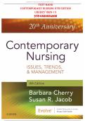 Test Bank for Contemporary Nursing&colon; Issues&comma; Trends&comma; & Management&comma; 8th Edition by Cherry&comma; 9780323554206&comma; Covering Chapters 1-28 &vert; Includes Rationales
