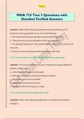 MHA 710 ALL EXAM I Questions with Detailed Verified Answers