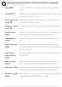 Objective Assessment&colon;Learners and Learning Science study guide