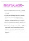 PHLEBOTOMY NCCT PRACTICE QUESTIONS EXAM WITH CORRECT QUESTIONS AND ANSWERS 2025