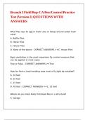 Branch 2 Field Rep-CA Pest Control Practice Test &lpar;Version 2&rpar; QUESTIONS WITH ANSWERS