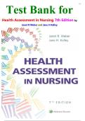 Test Bank for  Health Assessment in Nursing 7th Edition by Janet R Weber and Jane H Kelley isbn-9781975161156