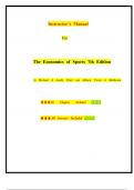 Solution Manual For The Economics of Sports 7th Edition by Michael A&period; Leeds&comma; Peter von Allmen&comma;ISBN&semi; 9781032330037 All Chapters Fully Covered Complete Guide A&plus;&vert;&vert;Newest Version 2025&period;