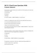 MCN 2 Final Exam Questions With Correct Answers