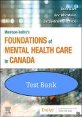 Test Bank for Morrison‑Valfre&rsquo;s Foundations of Mental Health Care in Canada&comma; 1st Edition &lpar;Boris Bard&comma; Williamson & MacMullin&comma; 2022&rpar; &ndash; All Chapters 1&ndash;33 Complete Verified Q&A Guide