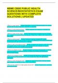 NBME CBSE PUBLIC HEALTH SCIENCE&sol;BIOSTATISTICS EXAM QUESTIONS WITH COMPLETE SOLUTIONS &vert; UPDATED  