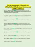 Florida Insurance 2-15 Exam Terms  UPDATED  ACTUAL Exam Questions and  CORRECT Answers 