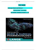 TEST BANK Katzung's Basic and Clinical Pharmacology&comma; 16th Edition by Todd W&period; Vanderah&comma; Chapters 1 - 66