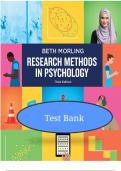 Test Bank for Research Methods in Psychology: Evaluating a World of Information, 3rd Edition by Beth Morling – Complete Verified Q&A Guide
