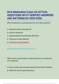 NLN Medication Exam 63 ACTUAL QUESTIONS WITH VERIFIED ANSWERS and RATIONALES 2025-2026 