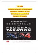 TEST BANK For McGraw-Hill's Essentials of Federal Taxation 2024 Edition&comma; 15th Edition By Brian Spilker&comma; Benjamin Ayers&comma; 9781265364656 Verified Chapters 1 - 17&comma; Complete