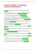 Florida Fire Officer 1 Test Review Questions And Answers