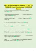 EPA 609 Technician Certification UPDATED    ACTUAL Exam Questions and CORRECT  Answers