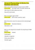 Advanced Pharmacology-GI Review Exa Questions And Answers&period;docx