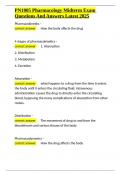 PN1005 Pharmacology Midterm Exam Questions And Answers Latest 2025&period;docx