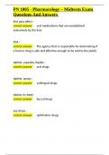 PN 1005 - Pharmacology &ndash; Midterm Exam Questions And Answers&period;docx
