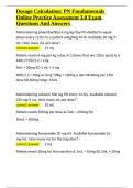 Dosage Calculation PN Fundamentals Online Practice Assessment 3&period;0 Exam Questions And Answers&period;docx