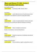 Illness and Disease PN 1003- Session 3 Exam Questions And Answers&period;docx