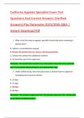 California Appeals Specialist Exam Test  Questions And Correct Answers &lpar;Verified  Answers&rpar; Plus Rationales 2025&sol;2026 Q&A &vert;  Instant Download Pdf