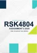 RSK4804 Assignment 2 ANSWERS 2025 