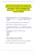 BASI Pilates Anatomy FINAL EXAM STUDY  GUIDE 2025&sol;2026 COMPLETE QUESTIONS BANK  AND CORRECT DETAILED ANSWERS WITH  RATIONALES &vert;&vert; 100&percnt; GUARANTEED PASS  <RECENT VERSION> 