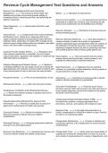 Revenue Cycle Management Test Questions and Answers