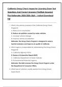 California Smog Check Inspector Licensing Exam Test  Questions And Correct Answers &lpar;Verified Answers&rpar;  Plus Rationales 2025&sol;2026 Q&A &vert; Instant Download  Pdf