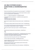 AS 356 SYSTEMS EXAM 1 QUESTIONS & ANSWERS&lpar;RATED A&plus;&rpar;