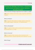 Review for Biology 100 Exam 1 Questions  and Correct Answers&sol; Latest Update &sol;  Already Graded
