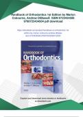 Handbook of Orthodontics 1st Edition by Martyn Cobourne&comma; Andrew DiBiase&Acirc;&nbsp; ISBN 0723434506 9780723434504 - Instant Download
