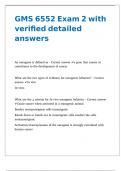 GMS 6552 Exam 2 with verified detailed answers