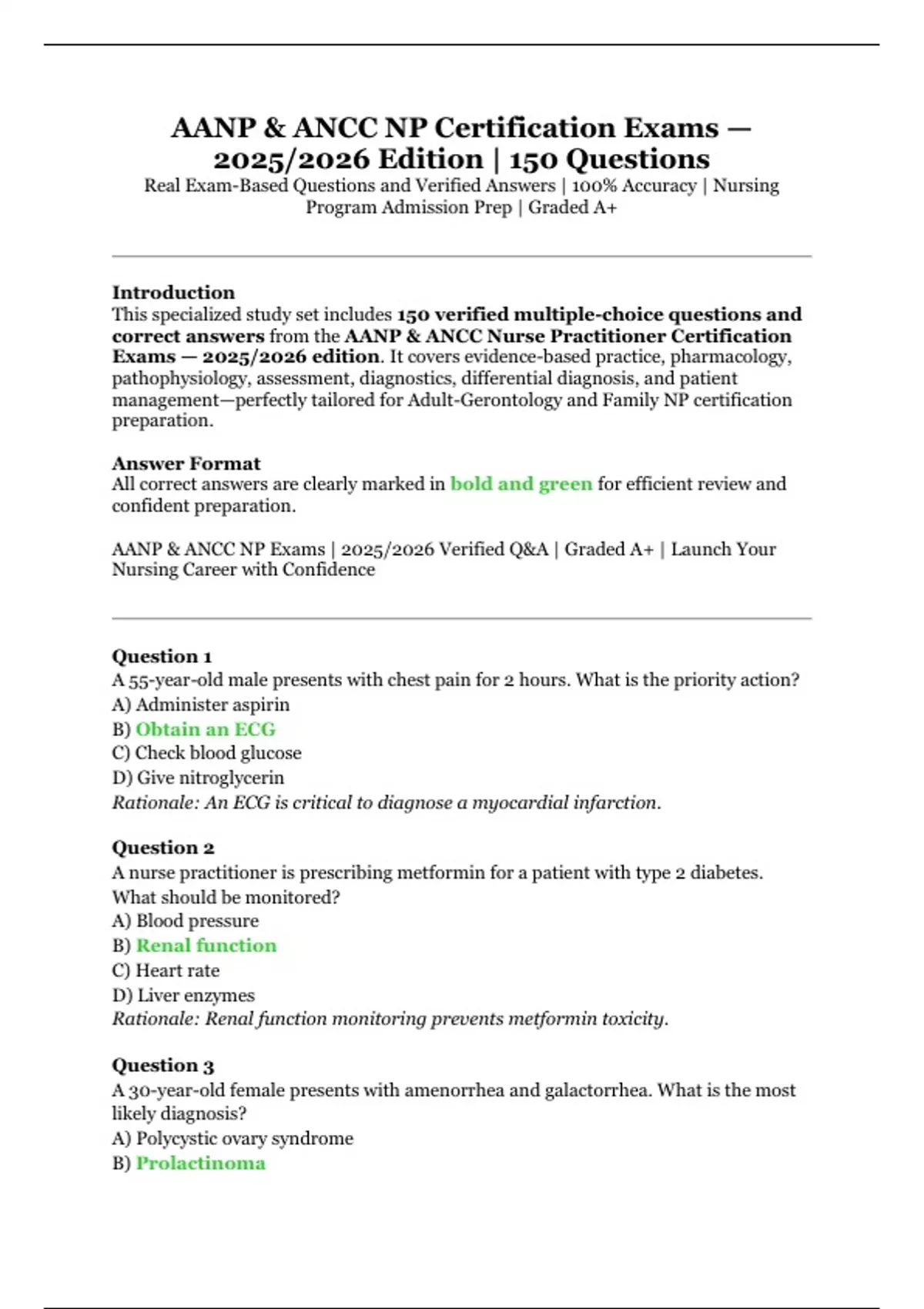 AANP & ANCC NP Certification Exams — 2025/2026 Edition 150 Real Exam ...