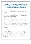 LOMA 335 The Insurance Company and Operations Management &lpar;Module 3&rpar; exam with answers 