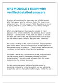 NP2 MODULE 1 EXAM with verified detailed answers