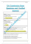 GA Constitution Exam  Questions  and  Verified  Answers