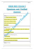 HRIR 3021 EXAM 2  Questions  and  Verified  Answers 