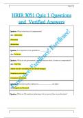 HRIR 3051 Quiz 1 Questions   and  Verified Answers