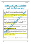 HRIR 3450 Test 1 Questions   and  Verified Answers 