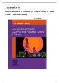 Test Bank For Leifer's Introduction to Maternity and Pediatric Nursing in Canada  2nd Edition by  Lisa Keenan-Lindsay. All Chapters 1-33. 