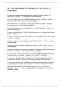 NC LIFE INSURANCE EXAM PREP QUESTIONS & ANSWERS