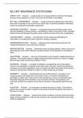 NC LIFE INSURANCE STATE EXAM