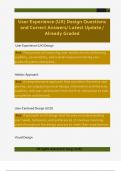 User Experience Design &lpar;UX Design&rpar;  Questions and Correct Answers&sol; Latest  Update &sol; Already Graded  