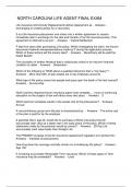 NORTH CAROLINA LIFE AGENT FINAL EXAM